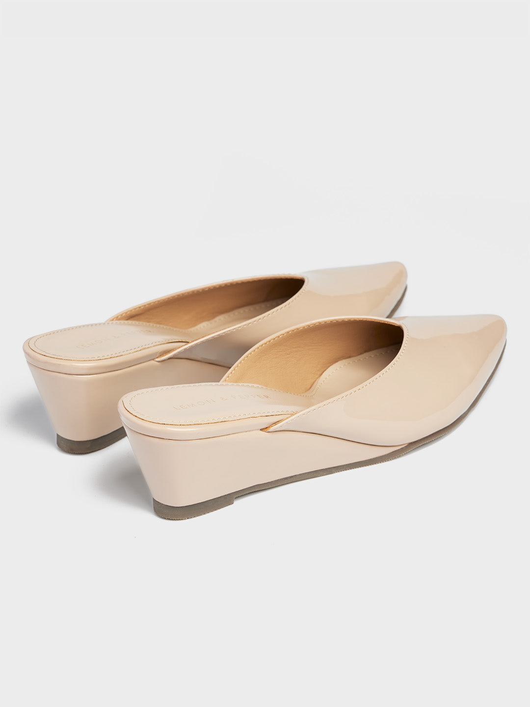 Wedge Heel Mules – Lemon Pepper Shoes - Main Image