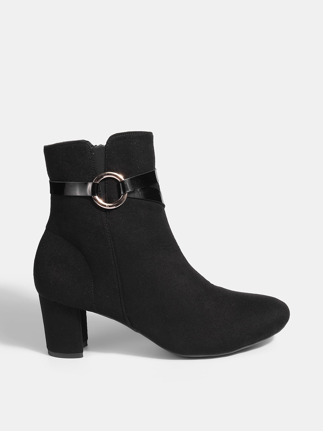 Suede Round-Toe Block Heel Boots for Comfort and Style