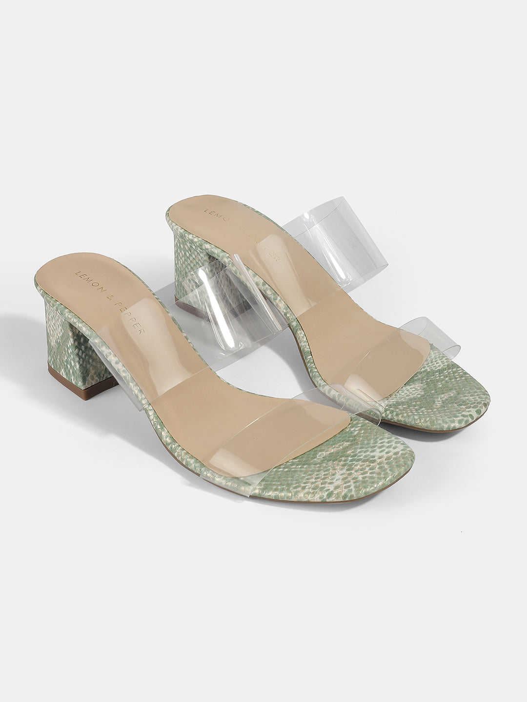 Transparent Block Heels – Lemon Pepper Shoes